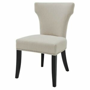 SET OF 2 - Dresden Fabric Dining Side Chairs, Ivory
