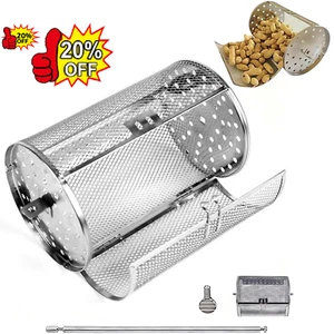 NEW Stainless Steel Grill Basket BBQ Roaster Spit Rotisserie Oven Baking Cage A+ - Picture 1 of 17