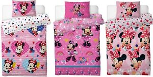 Disney Minnie Mouse Duvet Cover Bedding Set Single Pink Reversible Pink