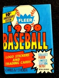 FLEER 1990 MLB Baseball Trading Cards 2 Packs - 15 cartas por paquete - Nuevo - Imagen 1 de 5