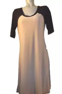 NWT $94.00, LENNIE for NINA LEONARD, Slinky Midi Dress Black/Brown Size Medium - Picture 1 of 10