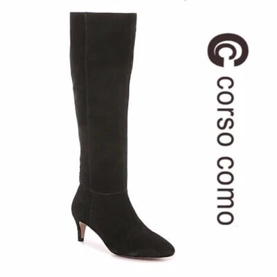 $229 NUEVO 6 Corso Como hasta la rodilla gamuza cuero bota Evytah tacón bajo Foto 1 de 4
