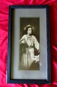 VINTAGE GERAHMTE KUNST: JUNGE JESUS IM TEMPEL -- HEINRICH HOFMANN -- 7" X 13" -- SCHÖN! - Bild 1 von 9