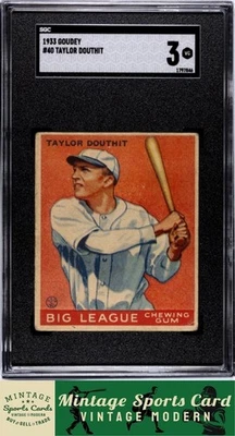 1933 Goudey - Taylor Douthit - #40 Cincinnati Reds SGC 3 - Image 1 of 2