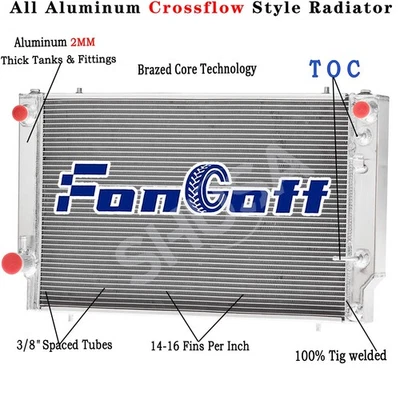 4 Row Aluminum Radiator For 1976-1996,95 Jaguar XJS XJ12 5.3L 6.0L V12 Automatic Foto 1 de 4