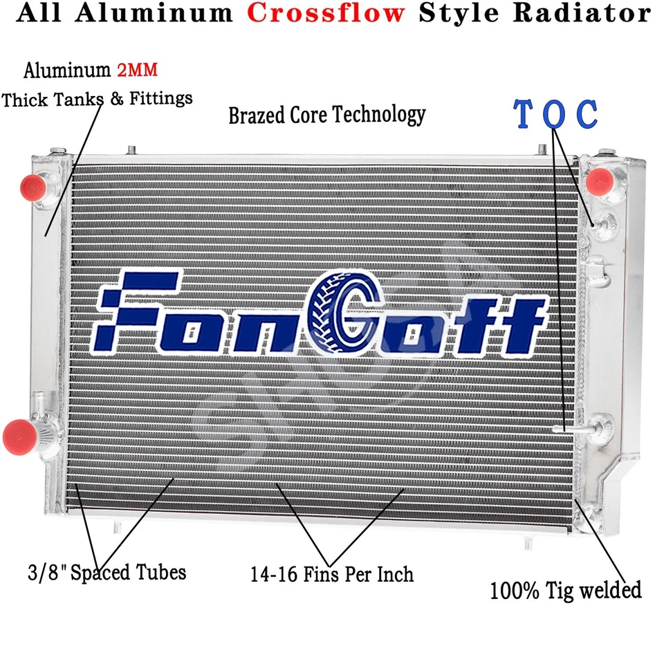 4 Row Aluminum Radiator For 1976-1996,95 Jaguar XJS XJ12 5.3L 6.0L V12 Automatic - Image 1 of 4