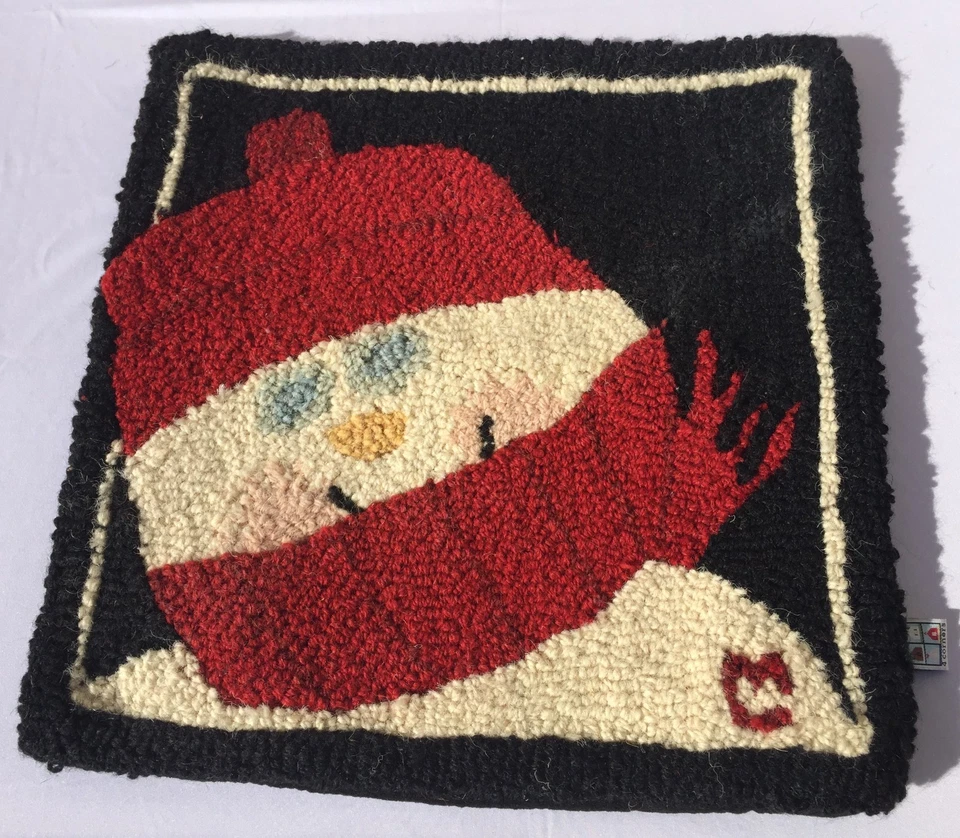 "Funda de almohada Chandler 4 esquinas Laura Megroz lana enganchada dulce muñeco de nieve 18"" x 18""" Foto 1 de 4