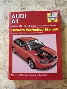 Haynes Audi A4 2001 to 2004 (X to 54 reg) 4 Cyl Petrol & Diesel Workshop Manual - Picture 1 of 7