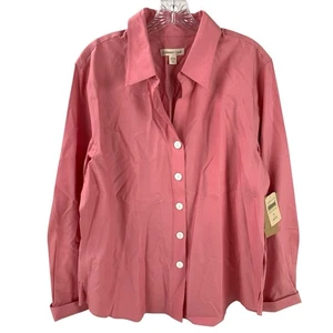 Coldwater Creek Essential No Iron Shirt Size XL Career Academia Preppy NWT - Picture 1 of 11