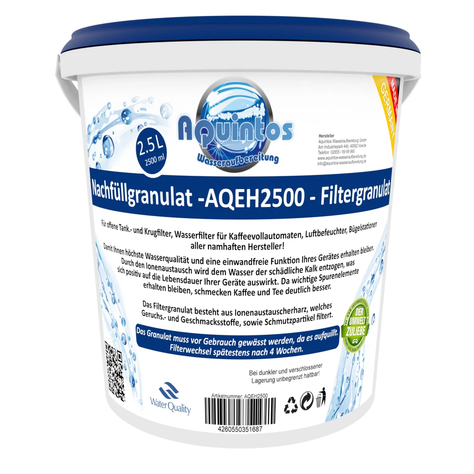 Nachfüllgranulat Filtergranulat AQEH2500 2 5L für DeLonghi DLSC002 Wasserfilter