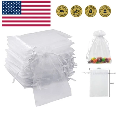 Bolsas de organza 50 un. - Mezcla de colores 3.54''x4.33''9x11cm cordón satinado organza Pou... Foto 1 de 4