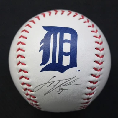 LOGOTIPO OFICIAL ASSINADO POR JUSTIN VERLANDER DA LIGA PRINCIPAL DE BEISEBOL DETROIT TIGERS AUTO - Imagem 1 de 4
