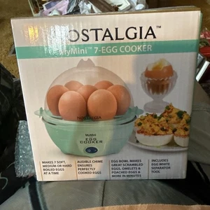 Mymini Premium 7-Egg Electric Cooker Eggs Boiler One -Touch Cooking, Teal - Picture 1 of 13