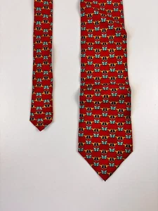 Corbata geométrica 100 % seda Jaeger roja mariposa diseñador de lujo para hombre - Imagen 1 de 3
