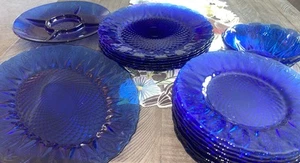Set 21-Vtg Avon Cobalt Blue Royal Sapphire Dishes , Plates, Bowls & Serving Dish - Picture 1 of 8