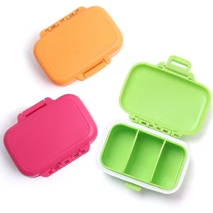 3 Pack Small Pill Case, 3 Removable Compartments Travel Pill Box for Pocket P... - Picture 1 of 7