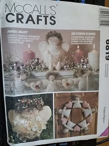 McCall's 6819 Angel Heart Wreath Holiday Christmas Sewing Craft Pattern - Picture 1 of 2