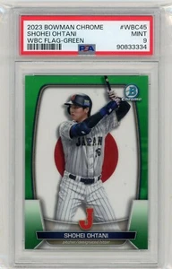 2023 Bowman Chrome WBC Flag Green Refractor #WBC45 Shohei Ohtani 99/99 PSA 9 - Bild 1 von 2