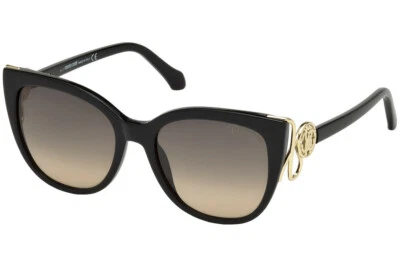 Gafas de sol de plástico Roberto Cavalli Giannutri RC 1063 negras 01B marcos 54-18-125 Foto 1 de 2