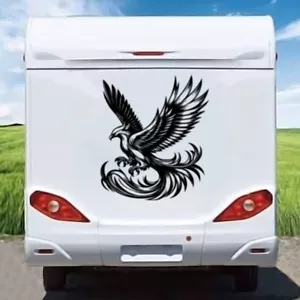PEGATINAS AUTOCARAVANA CÁMPER FURGONETA CARAVANA CALCOMANÍA BRÚJULA MONTAÑAS Phoenix Firebird - Imagen 1 de 4