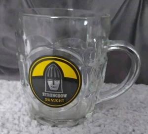 Vintage Strongbow Cider Pint Glass / Tankard - Thick Dimpled Glass With Handle! - Imagen 1 de 5
