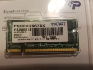 Patriot PSD24G667SK 2GB DDR2-667 PC2-5300 SODIMM 200pin CL5 Laptop RAM - Picture 1 of 3