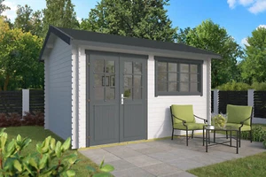 28 mm Gartenhaus 400x300cm Blockhaus Holzhaus Gerätehaus Schuppen Holz Holzhütte - Bild 1 von 2