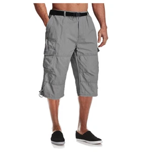 Mens Cargo Shorts 3/4 Length Work Shorts Outdoor Casual Cotton Hiking Work Pants - Picture 1 of 7