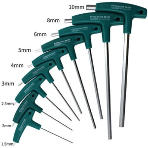 T-Handle Hex Allen Key Screws Screwdriver Driver Tools Wrenches Set 1.5mm-10mm - Picture 1 of 16