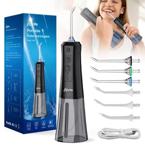 Cordless Water Flosser 300ml Water Pick Oral Irrigator Dental Cleaner Black - Picture 1 of 8