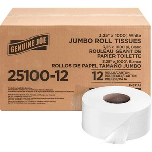 Rotolo di fazzoletti da bagno originale Joe, 2 strati, 1000', 12/CT, bianco - Foto 1 di 1