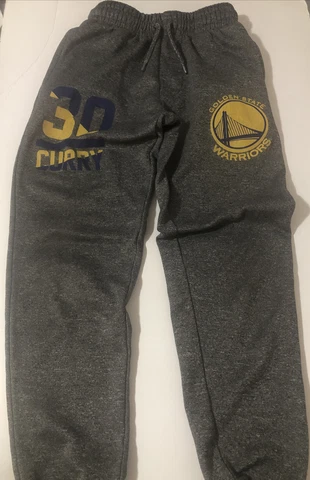 Golden State Warriors Boys Pants Stephen Steph Curry Drawstring Gray No Tag Cover