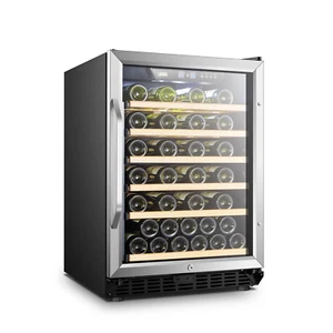 52 Bottle under Counter Single Zone Wine Cooler Refrigerator 24 Inch Widt - Picture 1 of 12