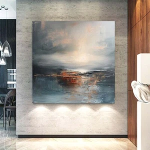 Hand-painted Gray Sea abstract oil Painting on canvas Home Wall Decor 31in - Picture 1 of 5