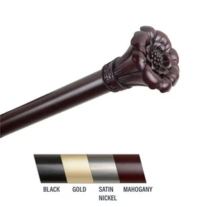 Central Design 100-02-666 Flora 1 in. Curtain Rod  66-120 in. - Mahogany - Picture 1 of 1