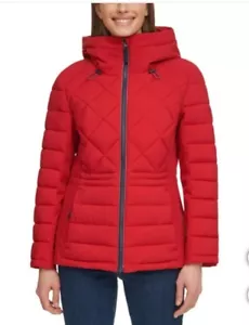 Tommy Hilfiger Women's Essential Lightweight Packable Puffer Jacket , Red, XS - Picture 1 of 5
