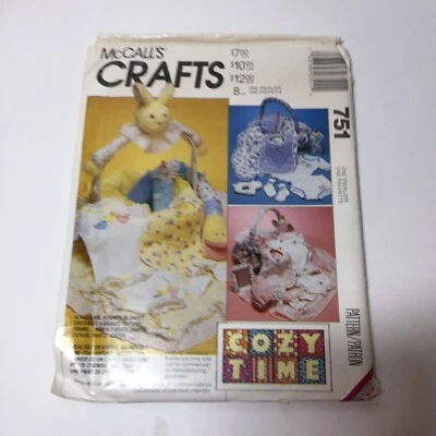 McCall's 751 Infants' Basket Blanket Bib Bonnet Toy Bottle Cover - Image 1 of 3