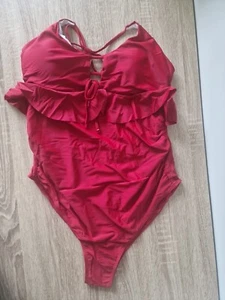 Tofern Damen Umstands Einteiler verstellbarer Rücken Schwangerschaft Badeanzug weinrot XL - Bild 1 von 7