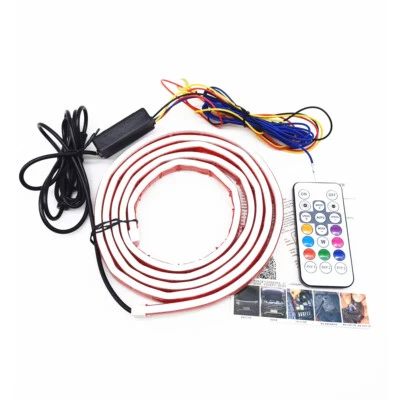 Tira de luz LED dinámica para capó de coche RGB lámpara de señal de giro decoración ambiental impermeable Foto 1 de 4