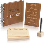 Wooden Funeral Guest Book for Memorial Service Celebration of Life Decorations, 