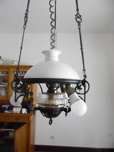 Alte Petroleumhängelampe antik - Bild 1 von 4
