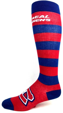 Montreal Canadiens Hockey Blue Red Striped Thin Long Socks Cover