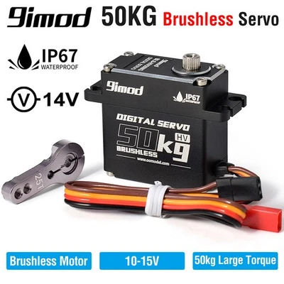 9imod Waterproof 50KG 14V HV Brushless Digital Servo for 1/5 RC Car Boat Robot - Image 1 of 4