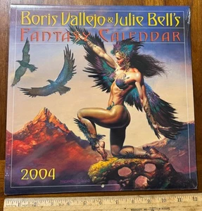 Vintage 2004 Boris Vallejo & Julie Bells Fantasy Wandkalender versiegelt - Bild 1 von 2