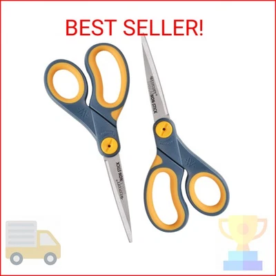 Tijeras antiadherentes Westcott 8" rectas de titanio unidas con deslizamiento ajustable Fe Foto 1 de 2