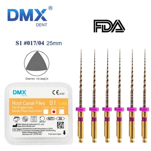 6Pcs DMXDENT Dental Endodontics NiTi Rotary File Engine Use Files S1 21MM - Picture 1 of 2