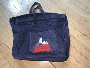 Vintage 1958 Butterfly Originals Snoopy Beagle Denim Tote Bag - Picture 1 of 8