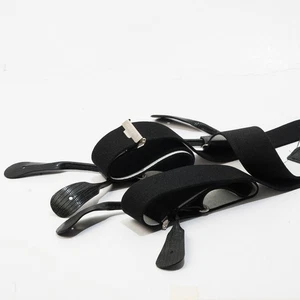 PHILIPSON’S Suspenders Black Elastic Button-on Menswear Classic - Picture 1 of 4