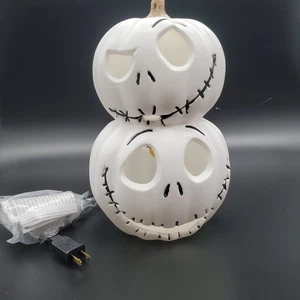 Jack Skellington Plastic Stacked Pumpkin Light Up Halloween Decor - Picture 1 of 8