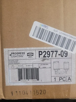 Progress Lighting níquel cepillado 2 luces P2977-09 Foto 1 de 4